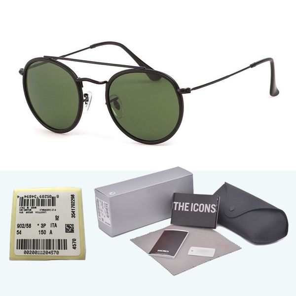 

hot classic (стеклянные линзы) солнцезащитные очки для женщин мужчин с металлическим каркасом двойные солнцезащитные очки bridge steampunk g, White;black