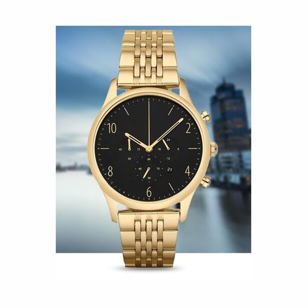 

2019 new classic fashion large dial quartz watch for men 1893 gold+black dail with box ship, Slivery;brown