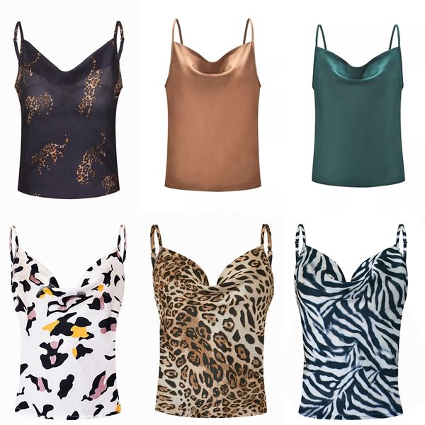 

chamsgend women blouse 2020 new women hanging neck geometric print sleeveless tank fashion slim shirt blouse may3 #460, White