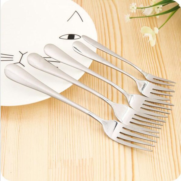 

tableware fork exquisite stainless steel silver fruit fork cake ice cream small fork wholesale fast shipping