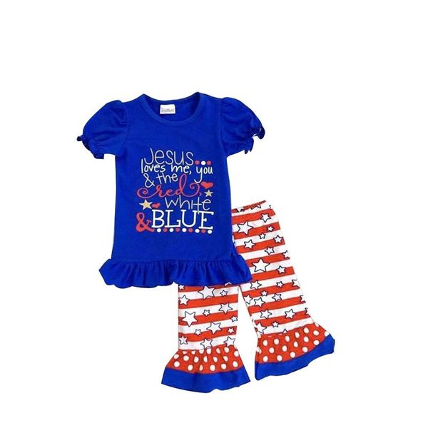 

детская одежда 4 июля одежда рябить капри дизайн детский бутик набор, White