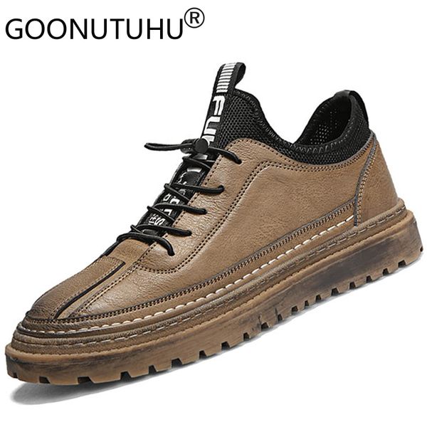 

2019 style fashion men's shoes casual genuine leather man classic brown black shoes male nice comfortable platform for men