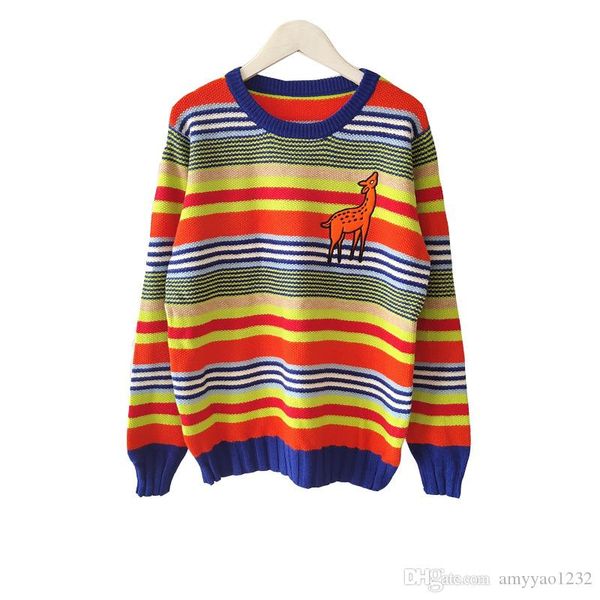 

715 2019 осень бренд же стиль кинц пуловер круглый вырез высокое качество свитер женская одежда роскошь цянь, White;black