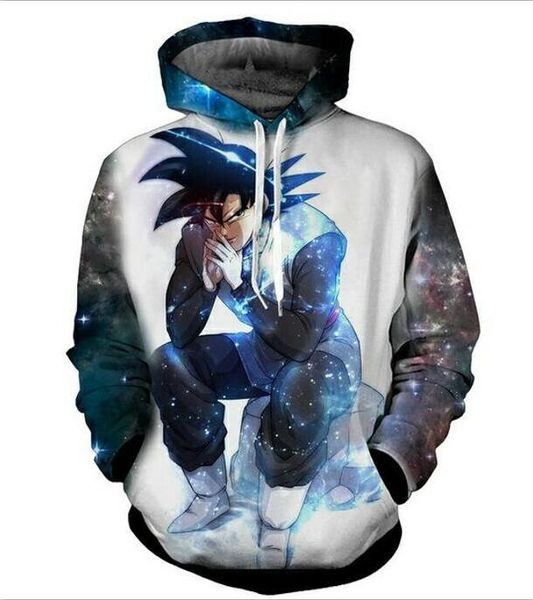 

new fashion cool sweatshirt hoodies men women 3d print dragon ball z goku db fashion style streetwear long sleeve clothes xklms07, Black