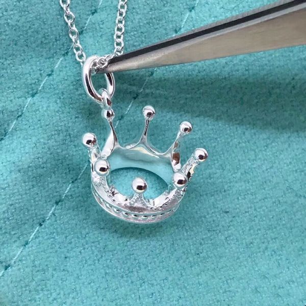 

shinetung s925 sterling silver necklace genuine crown pendant necklace women romance logo high-end jewelry ing