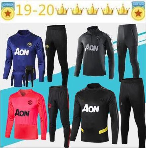 

2020 pogba football tracksuit survetement 19 20 20 alexis lukaku de foot lindelof united rashford jacket training suit sportwears set s-2xl, Black;yellow