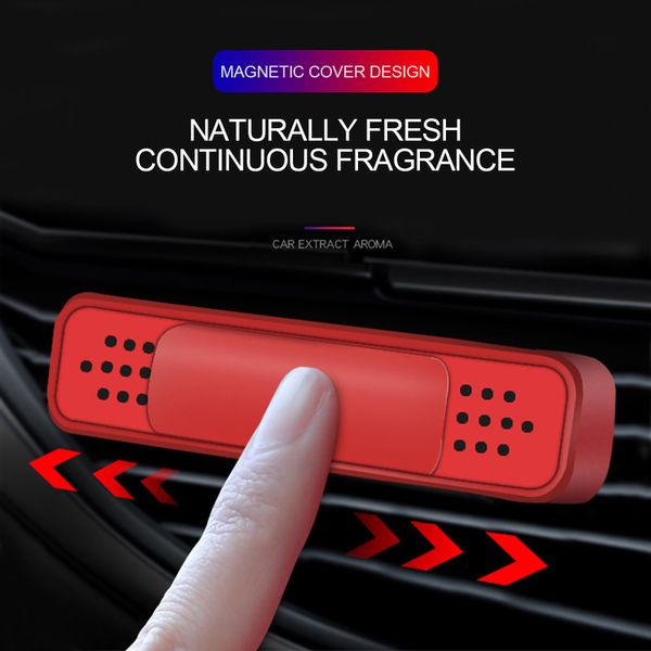 

universal car air outlet perfume long lasting fragrance creative magnetic slide cover y switched auto