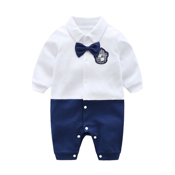 

boys rompers kids romper spring 0-12m age infant gentleman suit toddler newborn outfits baby boys clothes 2020, Blue