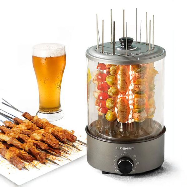 

camp kitchen fully automatic bbq machine grill home use small smokeless spin timeable skewers