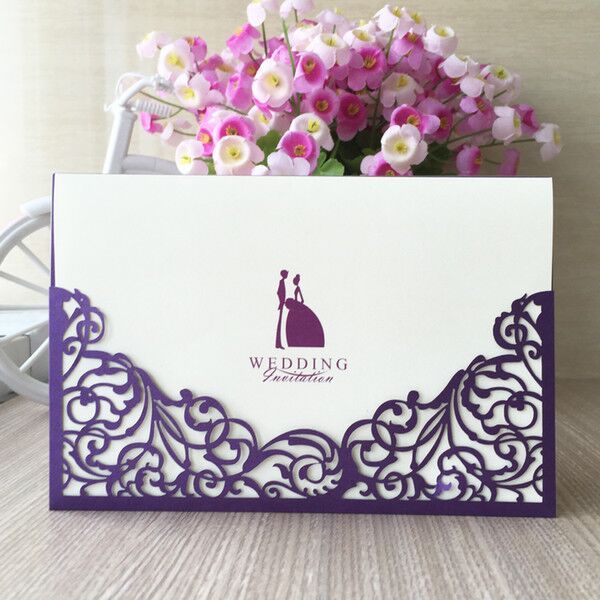 

полые laser cut свадебные приглашения карты envelop pearl бумаги гранд события празднуйте фестиваль открытки invit