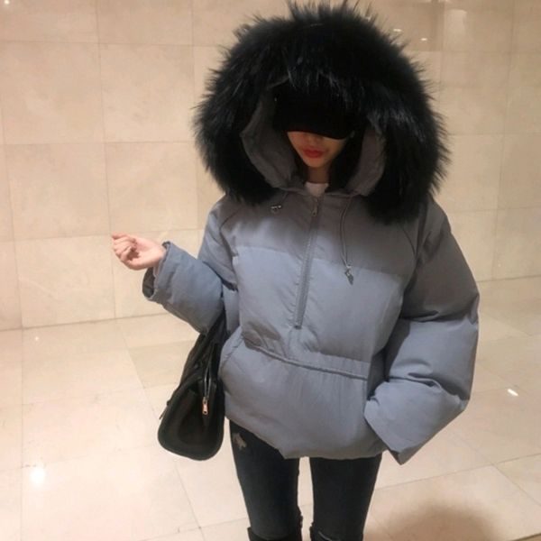 

vanovich 2018 winter korean new design shirt parka winter jacket coat women fashion thick warm big fur collar coat, Black
