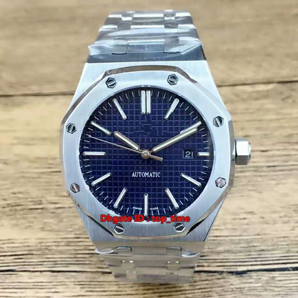 

7 style watch 41mm date a2813 automatic mens watch 15400st 316l steel blue dial stainless steel bracelet gents watches, Slivery;brown