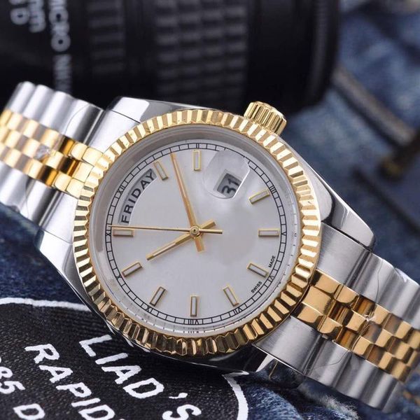 

fashion wristwatches datejust stainless steel strap quartz 36mm men watches womens reloj watch 46w, Slivery;brown