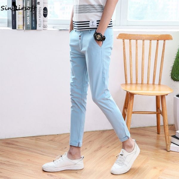 

jogger harlan men's spring and summer fashion slim pencil pants casual long section of pure cotton solid color 27-36 new listing, Black