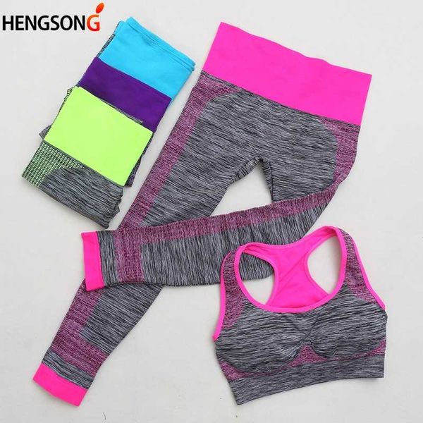 

2018 women's yoga set women sports set crop + yoga legging capri pant women tracksuit fitness gym running clothes 2pcs