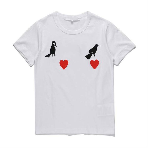 

womens designer t shirts summer casual men shirt short sleeve tee fashion heart print funny couple tees size s-xl new arrival 1, White