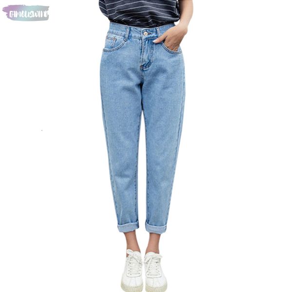 

autumn jeans fashionable twill blue high waist loose denim jeans female harem pants trousers boyfriend jeans women for women
