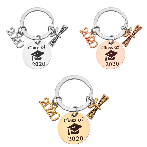 

3 colors personalized graduation keychain class of 2020 commemorative key chains high school college graduation llaveros gifts, Silver
