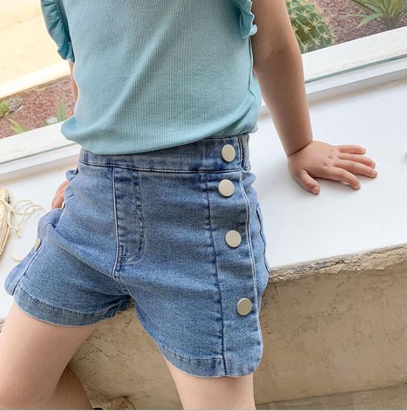 

2020 new girls denim shorts summer fashion girls shorts 2-7 years hv614, Black