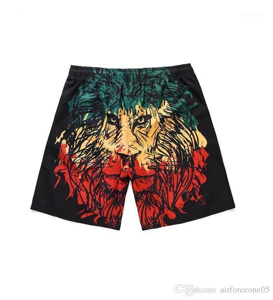 

casual beach board shorts mens 3d lion printed swim shorts 19ss summer new