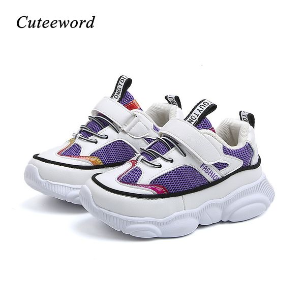 

boys and girls sports shoes 2020 spring and autumn new children shoes mesh breathable school running white black purple