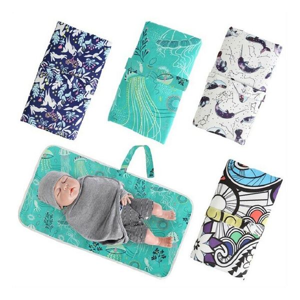 

9 colors baby portable diaper changing mat foldable washable nappy changing pads cover newborn baby infants floor mat wholesale