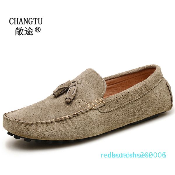 

mens shoes genuine leather loafers moccasins slip on casual shoes fashion vintage flats men's driving r06, Black