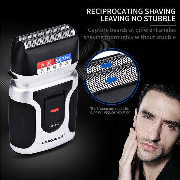 

rechargeable men reciprocating razor washable electric floating shaving machine quick charge electric shaver with trimmer 31