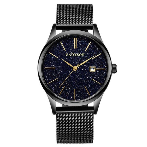 

hobbylane men starry sky business quartz watch date display mesh alloy / pu leather band wristwatch, Slivery;brown
