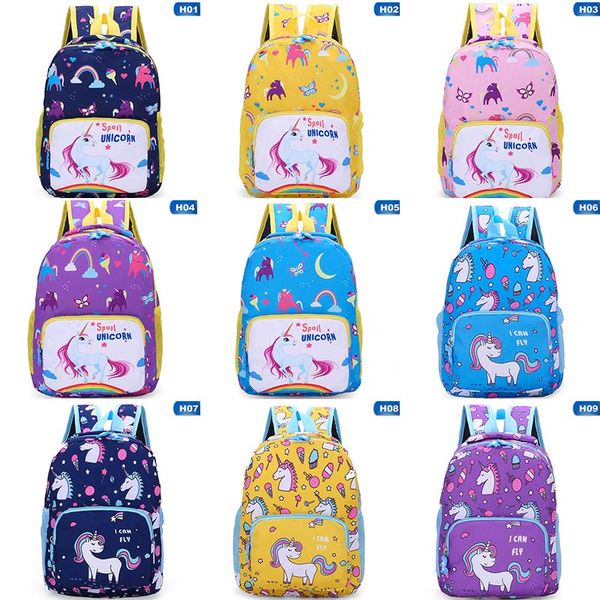 

1 pc unicorn printed school bag for kids girls cartoon unicorn backpack children waterproof oxford cloth school bag dropship new