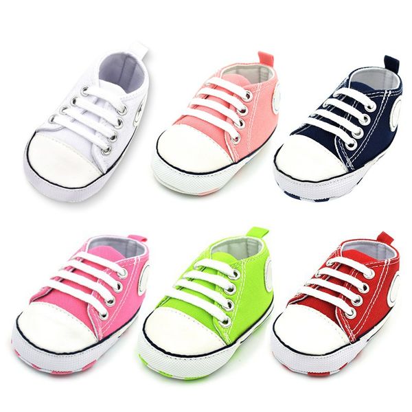 

canvas classic baby shoes sports sneakers newborn baby boys girls first walkers shoes infant toddler soft sole anti-slip s