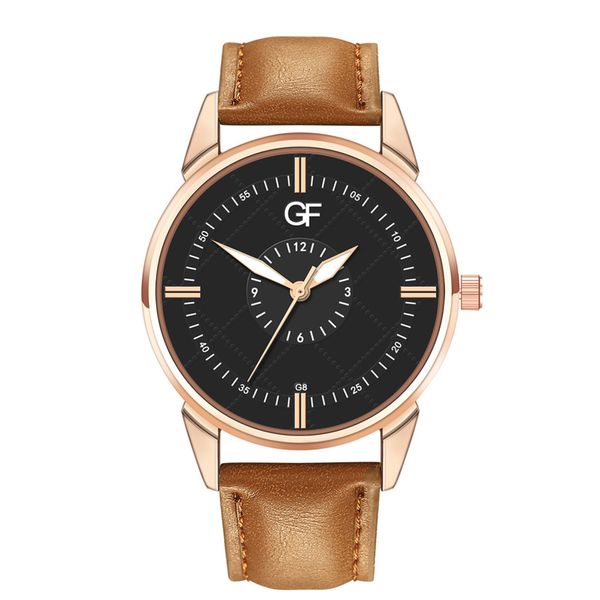 

retro design leather band watches men brand relogio masculino 2019 new mens sports clock analog quartz wrist watches cc, Slivery;brown