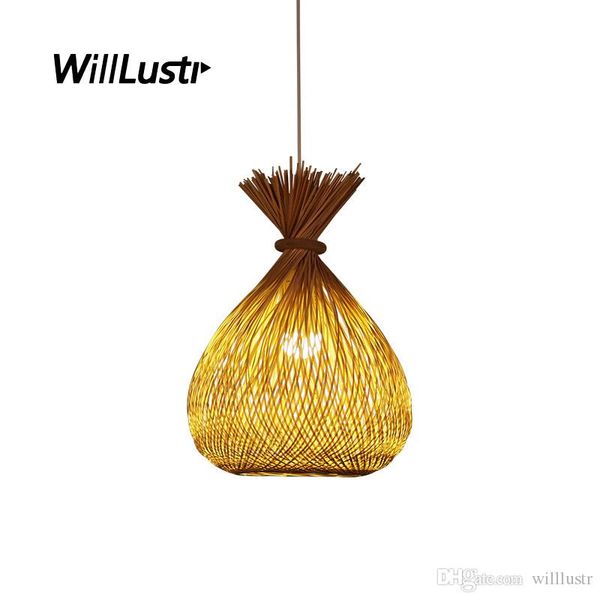 

ручной вязки из бамбука свет подвеска конфеты suspension lamp ресторан бар чайхана bistro izakaya zen wood висячие освещение