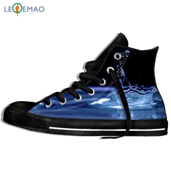 

men's walking canvas boots shoes breathable blue water droplets spring autumn winter sport shoes classic sneakers