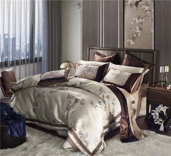 

bedding sets 45 like silk elegent 4/6/10pcs  king size set duvet cover with zipper bed sheet pillow case