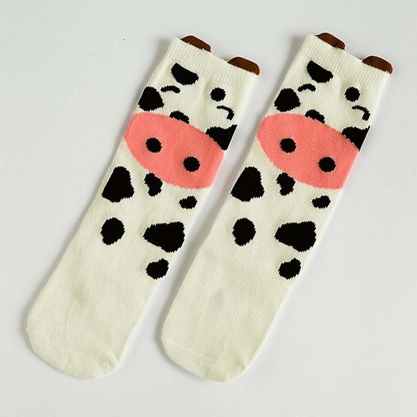 

pink cow dairy christmas long socks for girls kids meias calca infantil toddler knee high socks cartoon, Pink;yellow