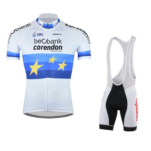 Radtrikot-Sets SPTGRVO LairschDan White CORENDON-CIRCUS TEAM Quick Dry Short Set Herren Fahrradbekleidung Trägershorts MTB Wear