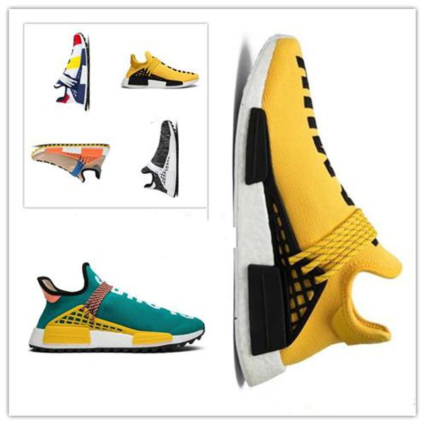

2019 race mens running shoes pharrell williams sample yellow core black sport designer shoes mens and women sneakers 36-45-48.97-4