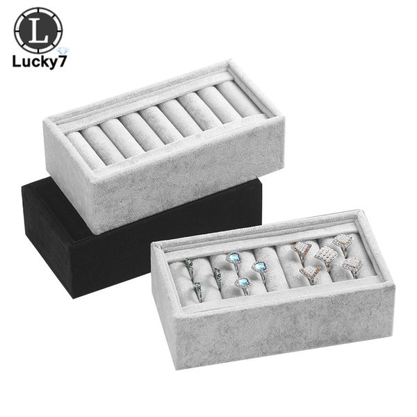 

бесплатная доставка velvet ring display box счетчик окна дисплея украшения серьги stud хранения ювелирных изделий седло организатор стенд, Pink;blue