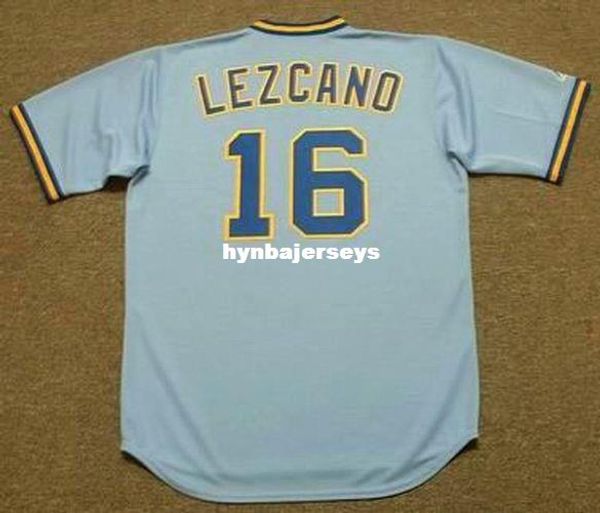 

custom sixto lezcano milwaukee stitched 1979 throwbacks away baseball jersey retro mens jerseys shirt, Blue;black