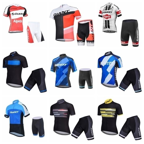 

2019 brand new pro team giant men s short sleeve polyester cycling jersey sets quick dry cycle clothes mountain bicycle wear 61102, Black;red