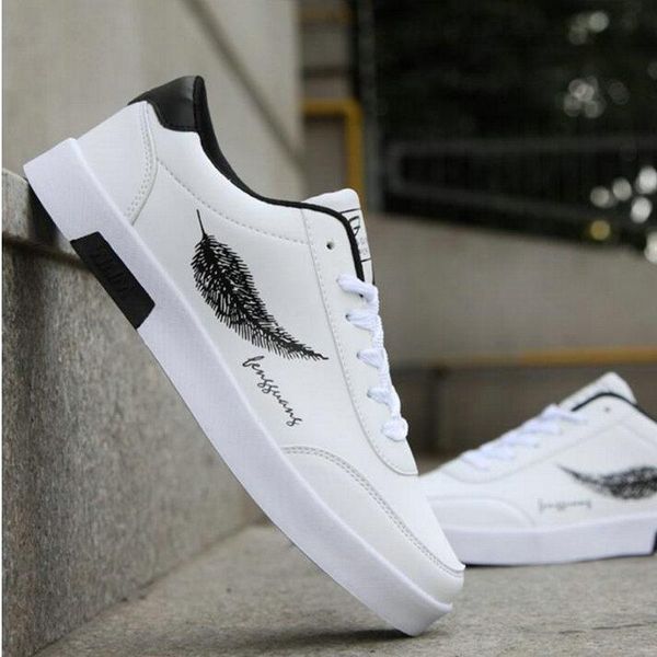 

male outdoor walking breathable leather print trainers shoes new brand mens casual sneaker canvas shoes