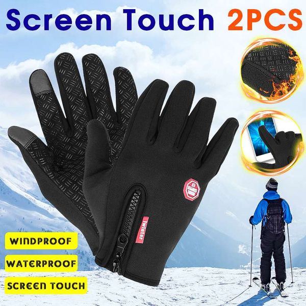 

toch screen fashion gloves motorcycle cycling press screen gloves windproof warm full finger glove racing guantes motocross, Black