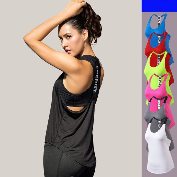 

fitness sport vest women gym vest running jogging sport summer sleeveless shirt women tank quick letters gym wear, Black;blue