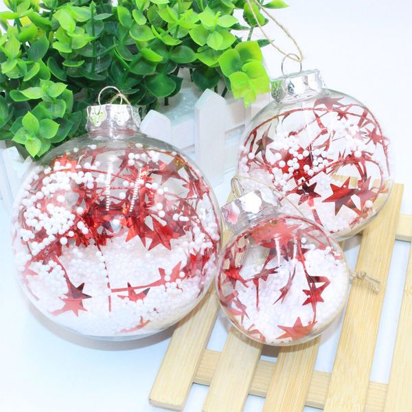 

1pcs Christmas Tree Hanging Ball Xmas Celebration New Year Festival Transparent Open Plastic Ornaments Decorations For Home