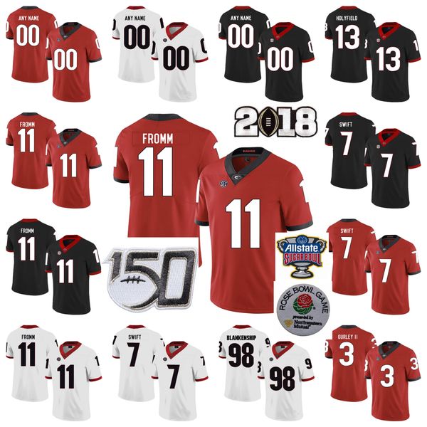 

georgia bulldogs college football jerseys kids youth aj green jersey nick chubb george pickens elijah holyfield jake fromm custom stitched, Black