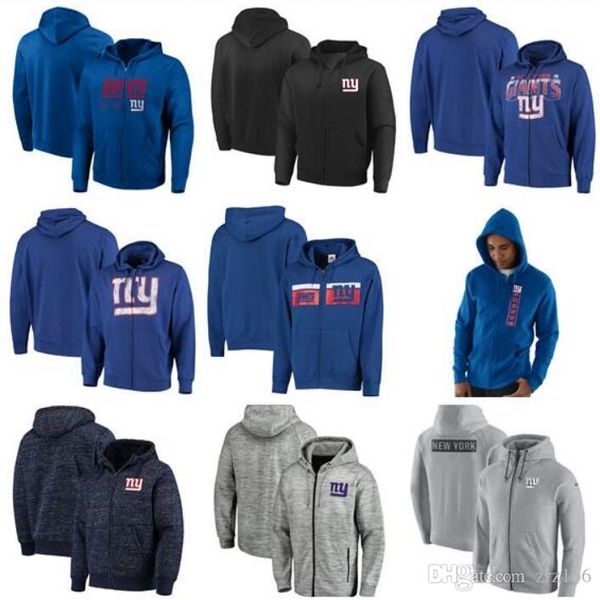 

2020 style new york men giant sports by carl banks perfect season full-zip hoodie - white olive bule black red, Blue;black