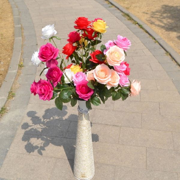

artificial flowers decoration colors roses silk flower head arrangement wedding party decorative decor artificial roses home room