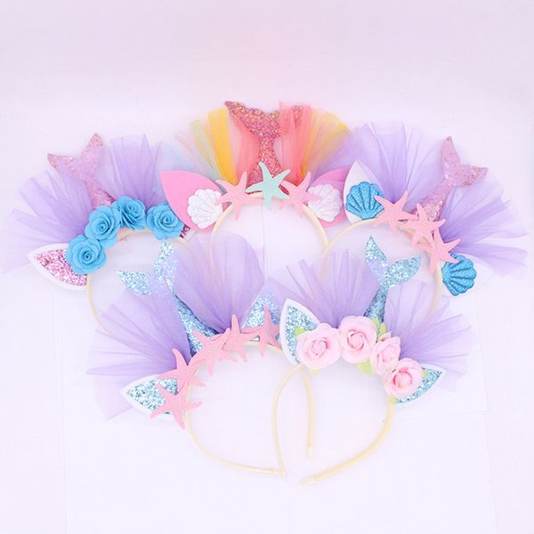 

kids unicorn designer headband mermaid baby headbands girls hair sticks beach birthday party head bands hair accessories rra2032