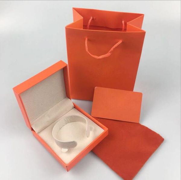 

fashion new bangle bracelet boxes and necklace box set packing jewelry orange design box set, Black;white